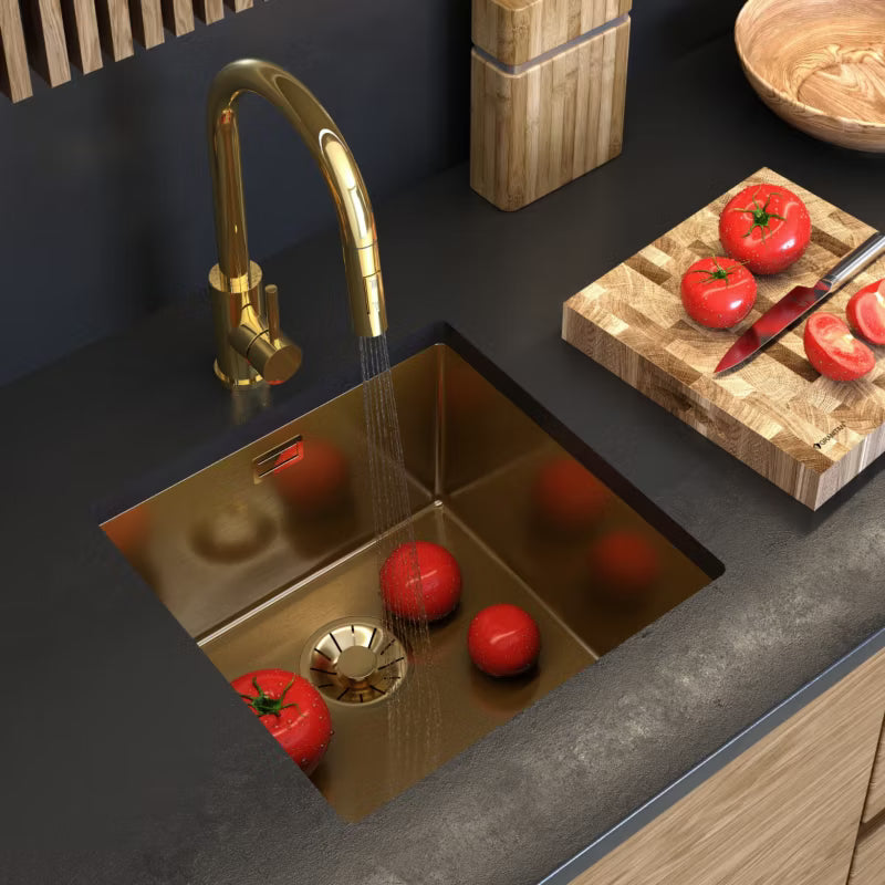 Stålvask Silvo44 44x44 cm Guld