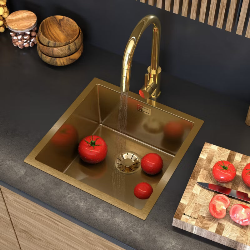 Stålvask Silvo44 44x44 cm Guld
