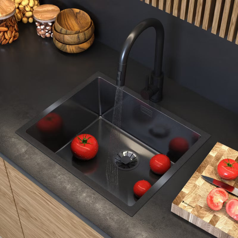 Stålvask SILVO54 54x44 cm 1-Kammer Sort