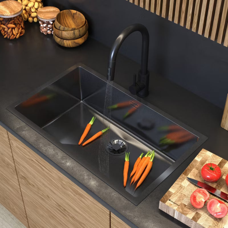 Stålvask Silvo75 75x45 cm Sort