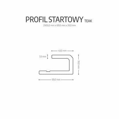 Startprofil WPC 290 cm Teak