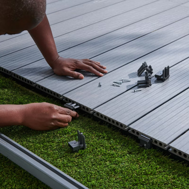 Startsæt til Terrassebrædder Mørkegrå