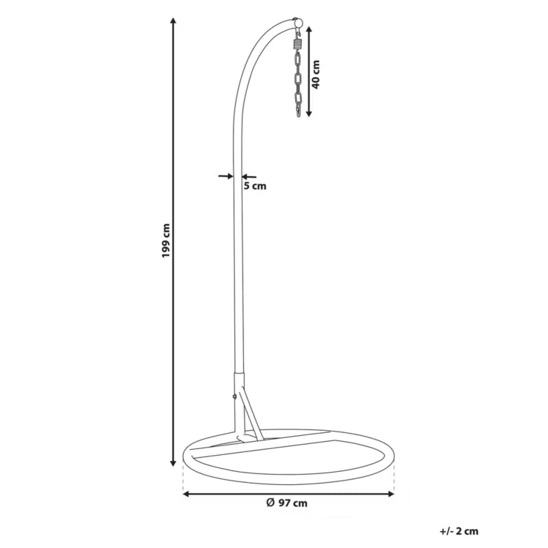 Stativ til Hængestol STAN 97x199 cm Sort Stål | 4251682236393