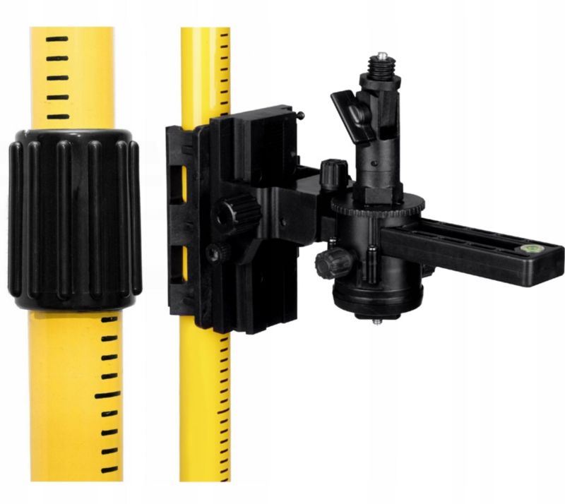 DEKO teleskopstativ 285 cm med adapter 5/8''/1/4'' til skråninger, 1 sæt
