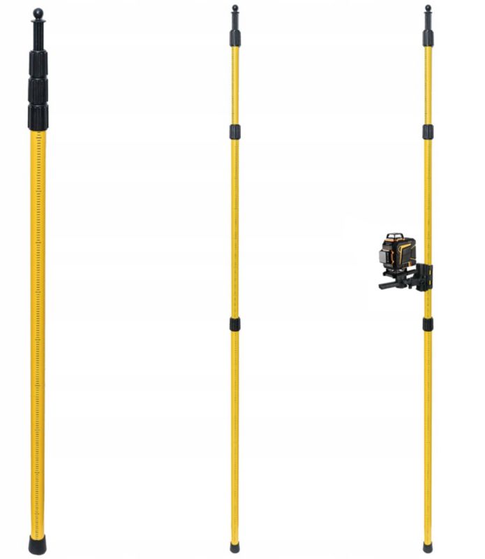 DEKO teleskopstativ 285 cm med adapter 5/8''/1/4'' til skråninger, 1 sæt