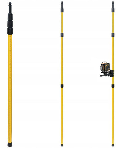 DEKO teleskopstativ 285 cm med adapter 5/8''/1/4'' til skråninger, 1 sæt