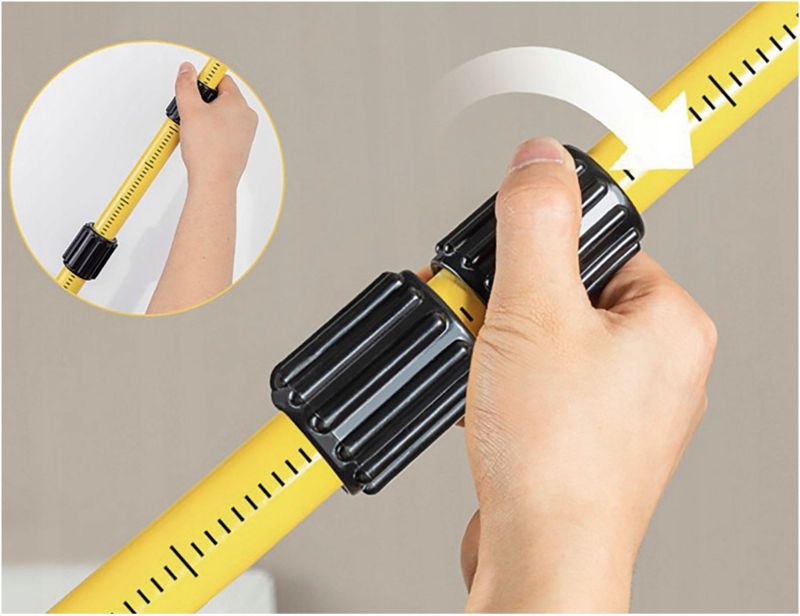 DEKO teleskopstativ 285 cm med adapter 5/8''/1/4'' til skråninger, 1 sæt