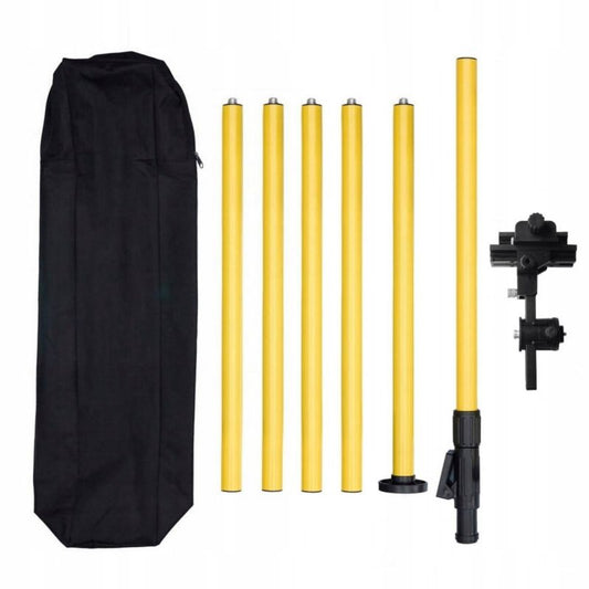 DEKO teleskopisk spændestativ 420 cm med modulær adapter til skråninger, 1 sæt