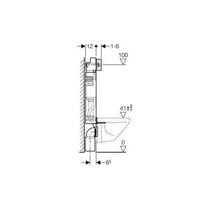 Toiletskyllecisterne Kombifix-basic UP100 Delta H108 108 cm