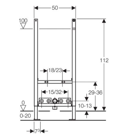 Stelae til Bidet Duofix-Basic H112 1 stk.