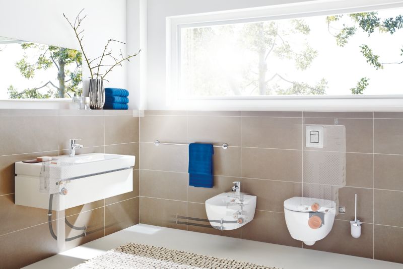 Uniset Væghængt Toiletstel med Spulecisterne 6-9L 140x1140x500 mm