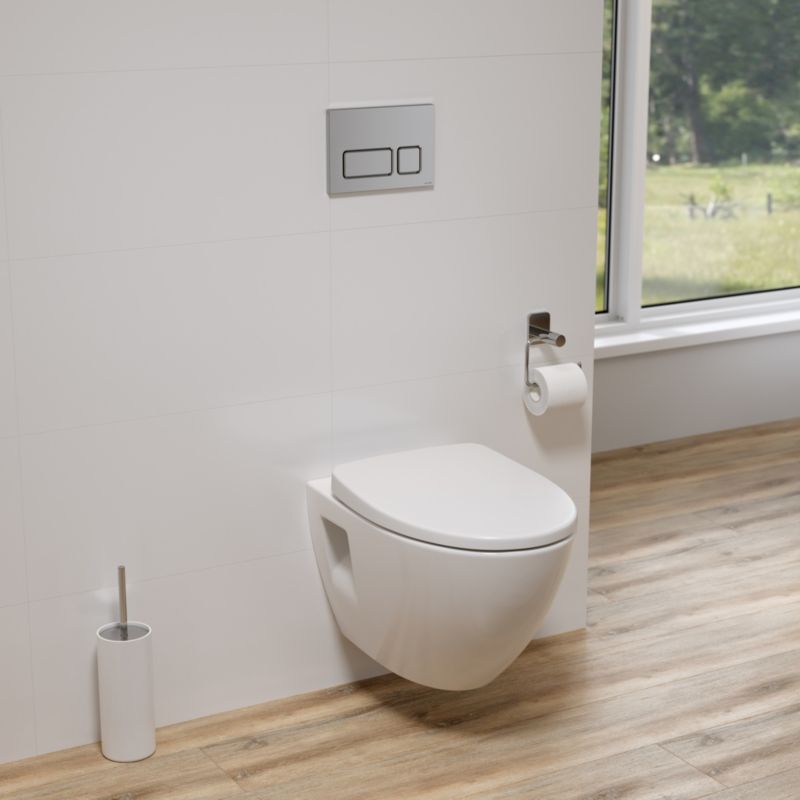 Toiletramme til Vægmontering 50 cm med Justerbar Skyllemængde