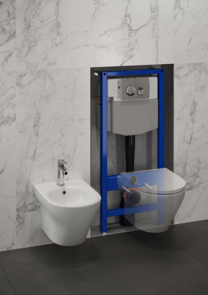 Toiletramme til Vægmontering 50 cm med Justerbar Skyllemængde