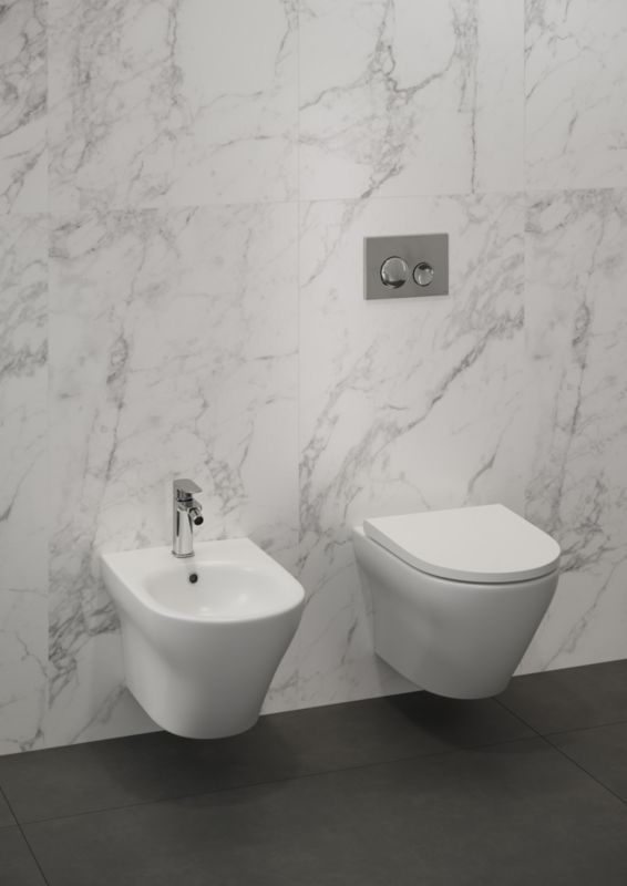 Toiletramme til Vægmontering 50 cm med Justerbar Skyllemængde