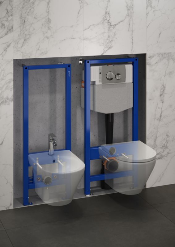 Toiletramme til Vægmontering 50 cm med Justerbar Skyllemængde