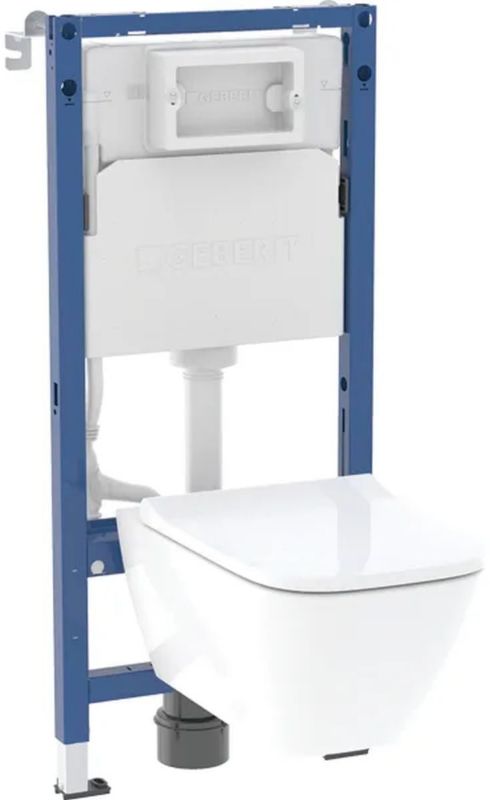 Toiletramme med Smyle Square Væghængt Toilet og Sæde med Dæmpet Lukning