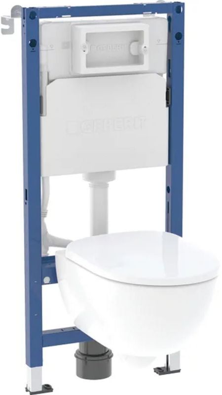 Stel til Væghængt Toilet med Sæde Rimfree Spulecisterne Hvid