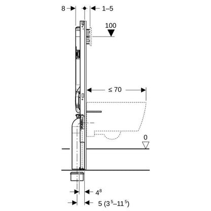 Stelaż podtynkowy Duofix Sigma til WC 112 cm med 8 cm Spulingscisterne