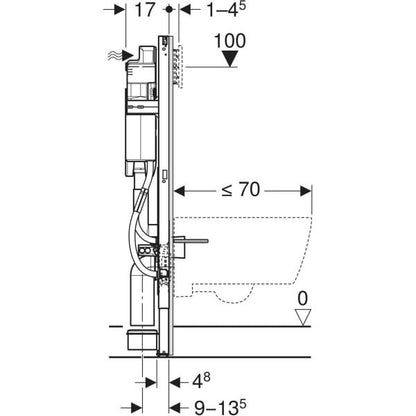 Indbygningscisterne Duofix Sigma 112 cm til Handicaptoilet | 4064746029691