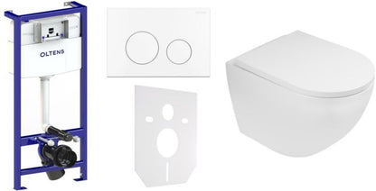 Toiletramme Triberg 50 cm med Spuleknap Hvid 5903003011163