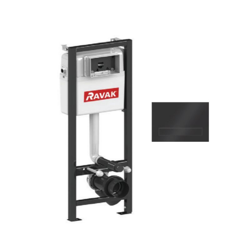 Toiletramme med Skjult Cisterne Sort Mat 42,5 cm 400 kg