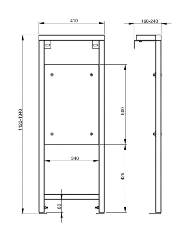Stel til letvægsvæg til toilet med indbygget cisterne 400 kg