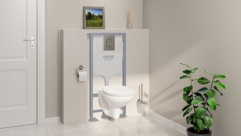 Toiletophængt Stel med Spuleknap 400 kg Bæreevne 1 stk.
