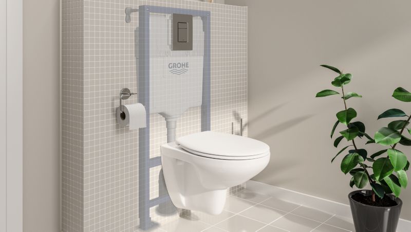 Toiletophængt Stel med Spuleknap 400 kg Bæreevne 1 stk.
