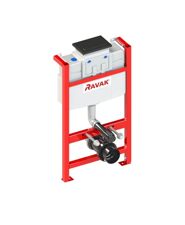 Toilet Skjult Cisterne Lav 51 cm Sort Mat Trykknap M08