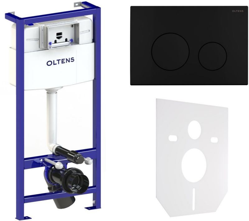 Toiletramme med Skylleplade og Pakning Triberg Sort 50 cm