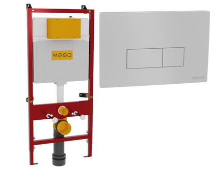 Stelaż WC Podtynkowy 110x54x16 cm z Białym Przyciskiem