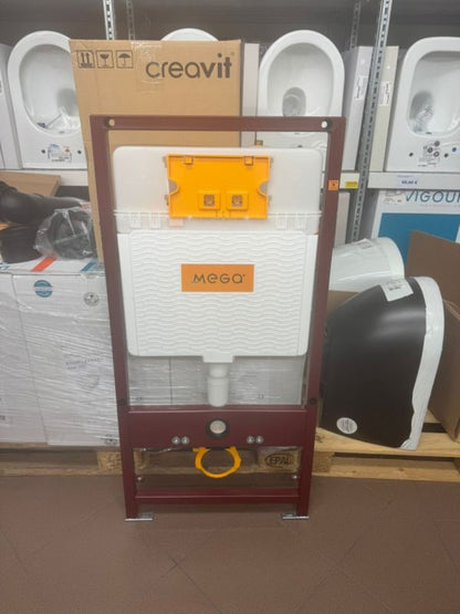 Stelaż WC Podtynkowy 110x54x16 cm z Białym Przyciskiem