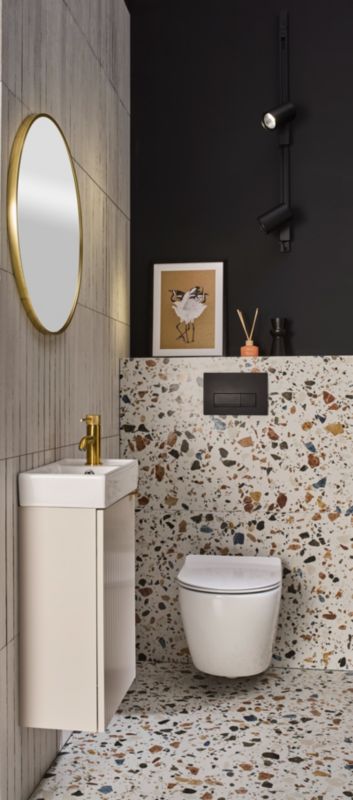 Indbygningscisterne til Væghængt Toilet 50x112 cm Sort Delta 50