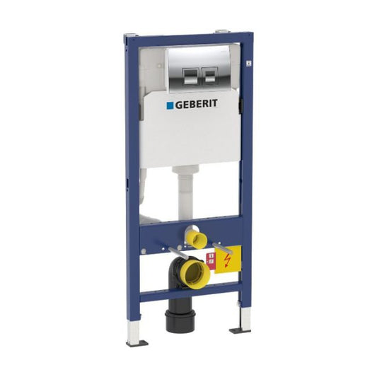 Indbygget WC-stel Geberit Unifix Delta 35 med krom trykknap