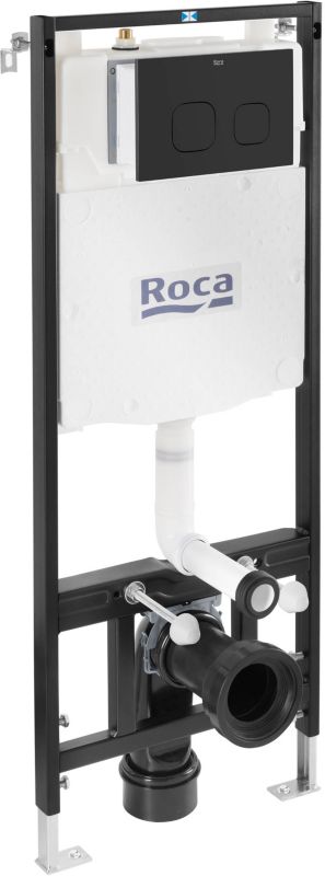 Toilet Indbygningscisterne Active One Sort Trykknap 114 cm