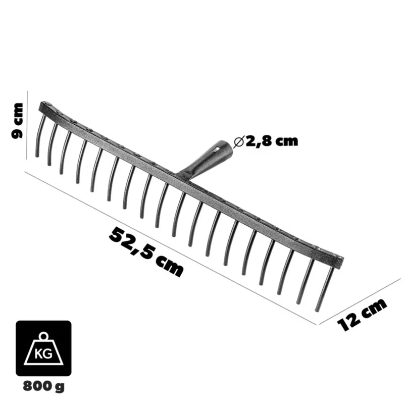 Stengrive Conde 18 Tænder 52,5 cm Sort Stål