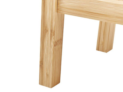 Bambus badeværelsesskammel Tremont 39x25x45 cm Lysebrun med hylde