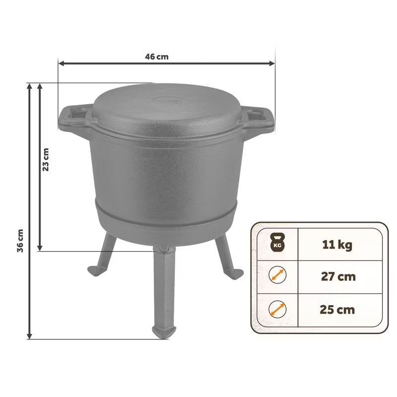 Støbejernsgryde BD-480 8 Liter Sort Emaljeret