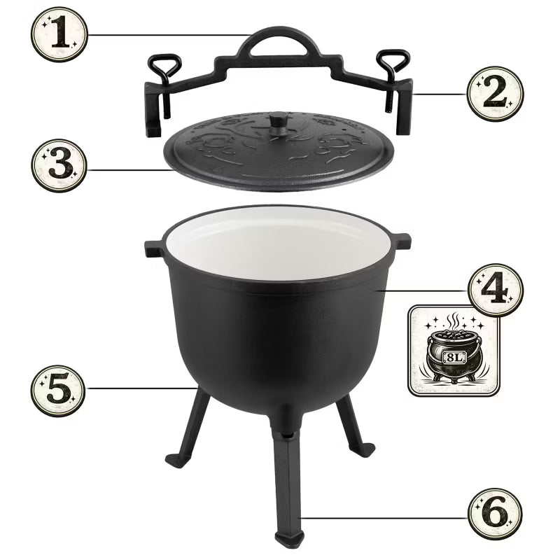 Støbejernsgryde BD-481 8 Liter Sort