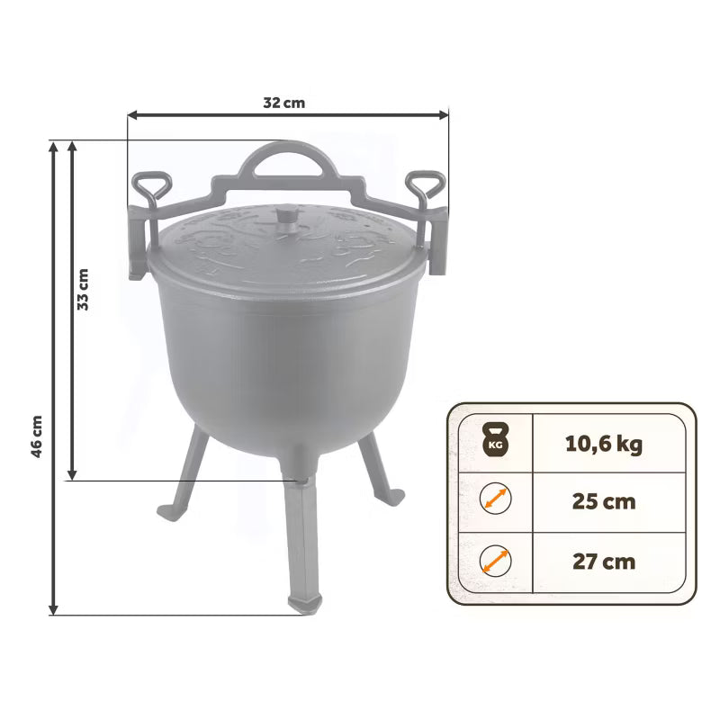 Støbejernsgryde BD-481 8 Liter Sort