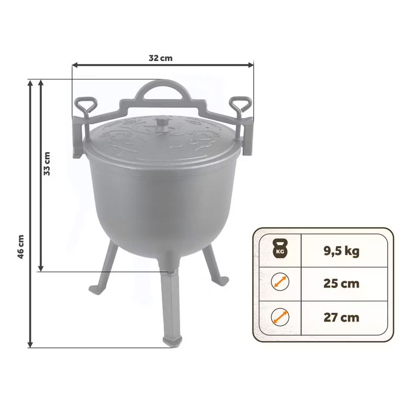 Støbejernsgryde BD-482 8 Liter Sort