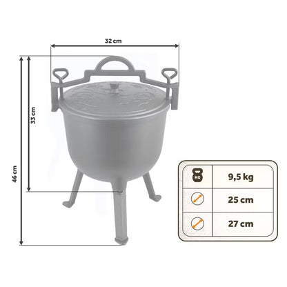 Støbejernsgryde BD-482 8 Liter Sort