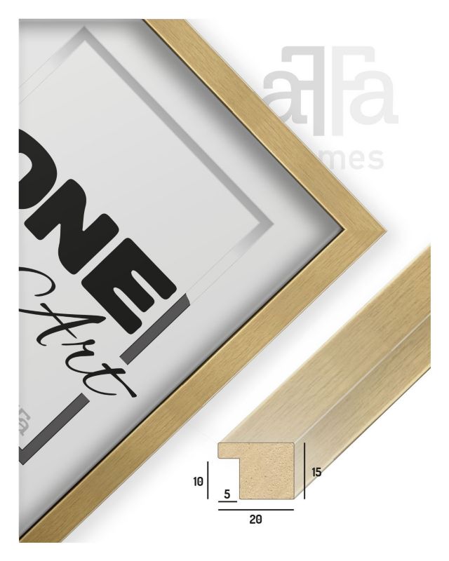 Stående lille ramme Hekla 20x30, guldramme til diplom, 1 stk.