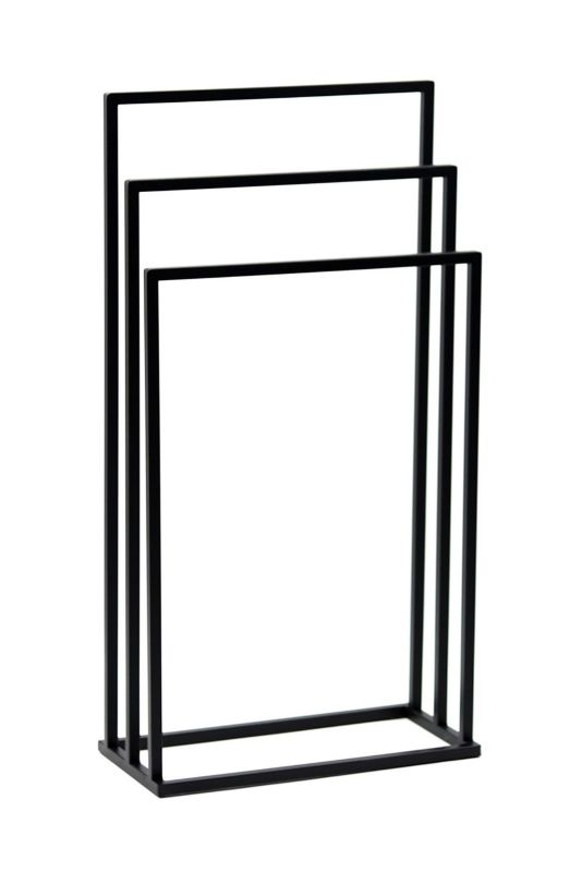 Fritstående Håndklædestativ Metal Sort 3-Arme 45x21x86 cm