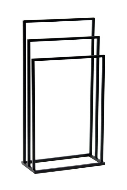 Fritstående Håndklædestativ Metal Sort 3-Arme 45x21x86 cm