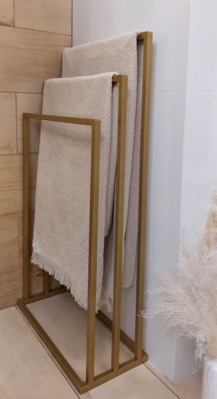 Håndklædestativ 3-Armet Metal Gylden Loft Stil 45x21x86 cm