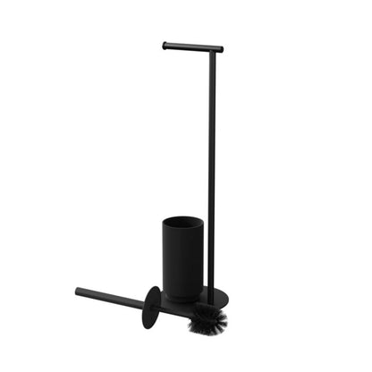 Toiletrulleholder og Toiletbørstesæt Kina Sort Mat 19 cm 5059340203560