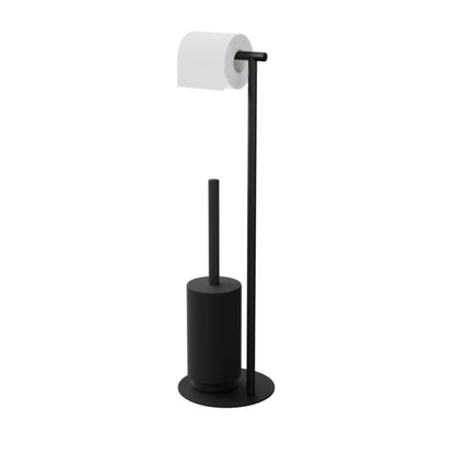 Toiletrulleholder og Toiletbørstesæt Kina Sort Mat 19 cm 5059340203560