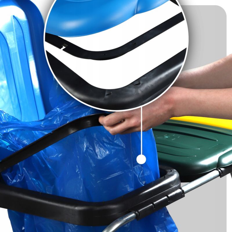 KADAX Stativ til affaldssortering med 3 rum og poseholder, 120 L