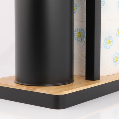 Toiletpapirholder med WC-børste MADRYT Sort Bambus 62 cm